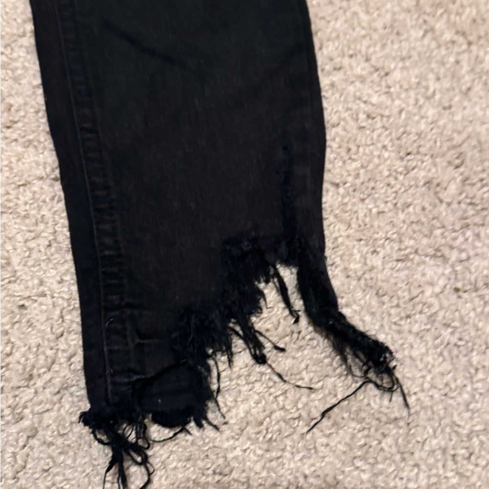 Topshop black frayed skinny jeans - Picture 6 of 7